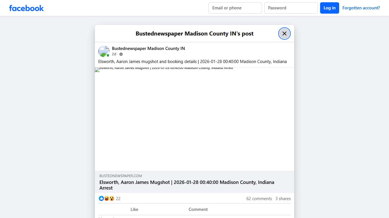 Elsworth, Aaron James... - Bustednewspaper Madison County IN Facebook