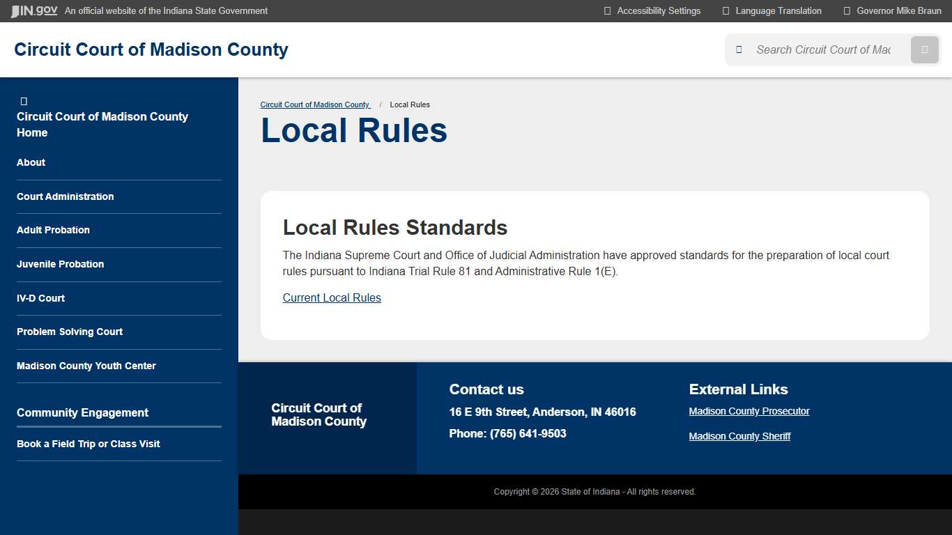 Circuit Court of Madison County : Local Rules